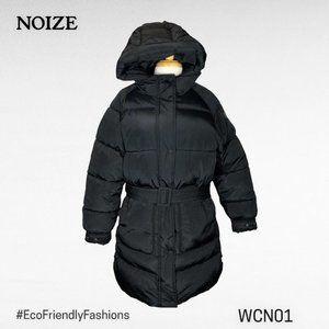 NOIZE Ariana Women's Black Belted Puffer Jacket Medium